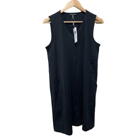 Eileen Fisher Split-Neck Zip-Front Ponte Dress Size Small - Picture 7 of 8